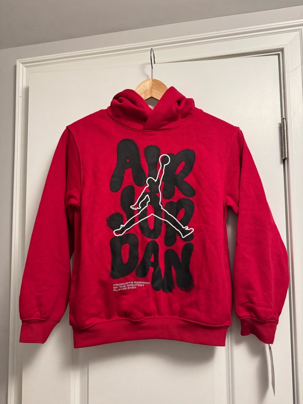 Jordan Red Hoodie with Black Jumpman Graphic